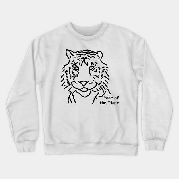 Year of the Tiger Outline Crewneck Sweatshirt by ellenhenryart